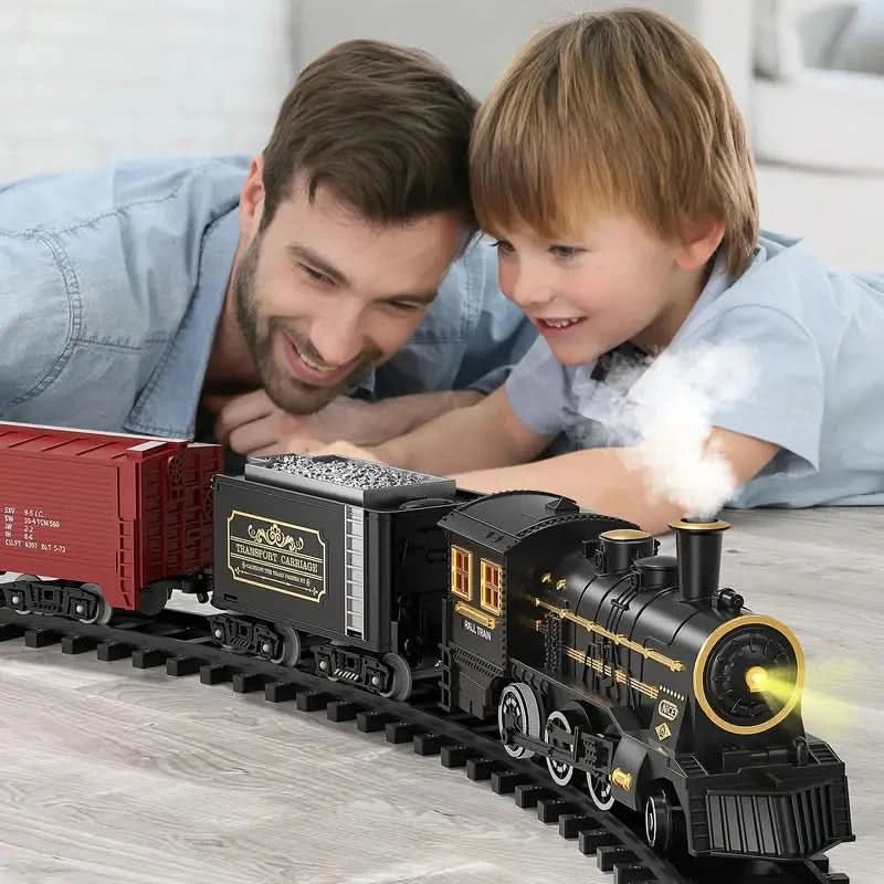 Electric Christmas Train Set For Festive Winter Evenings With Flexible Tracks