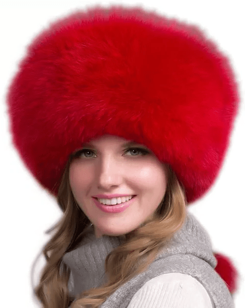 Cappello Invernale di Lusso Aurora in Pelliccia di Volpe con Protezioni per le Orecchie per Donna