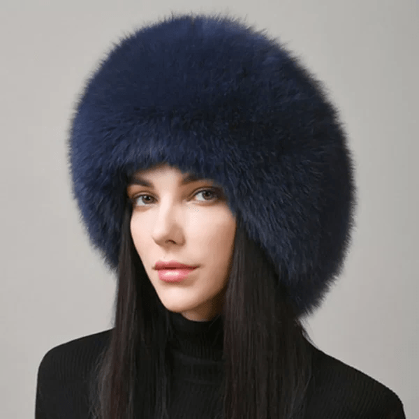 Cappello Invernale di Lusso Aurora in Pelliccia di Volpe con Protezioni per le Orecchie per Donna