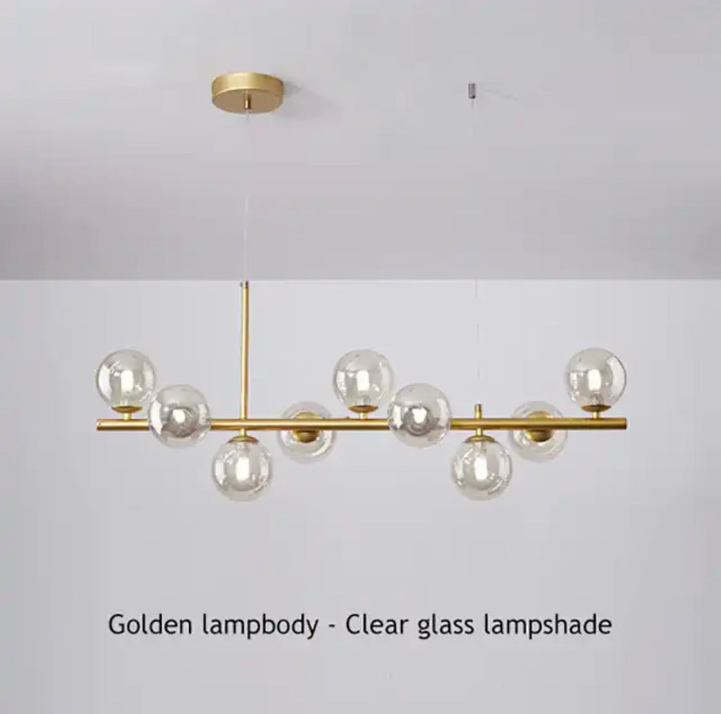 Astra Orb Nowoczesny LED Żyrandol Szklana I Żelazna Elegancja