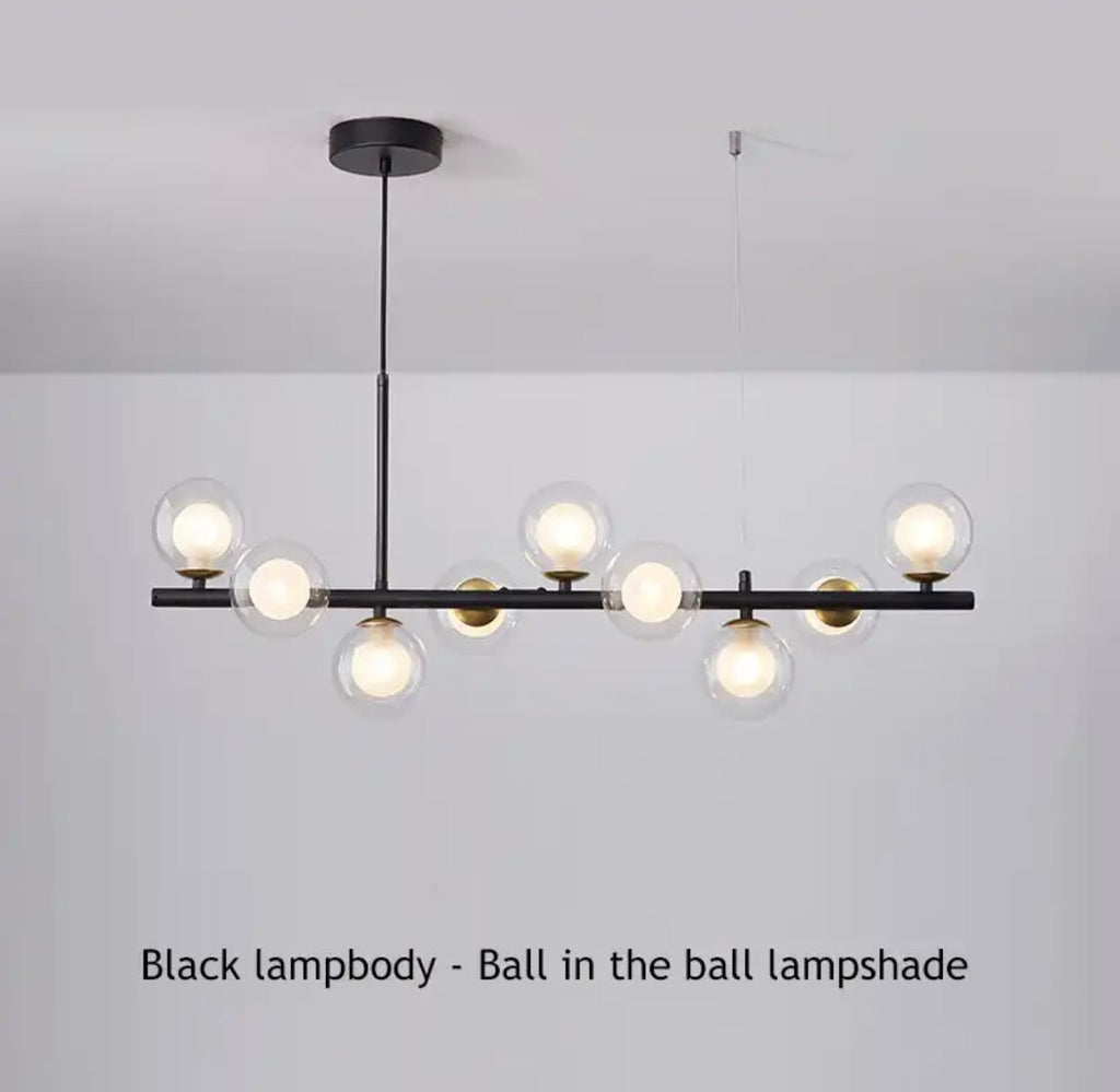 Astra Orb Nowoczesny LED Żyrandol Szklana I Żelazna Elegancja