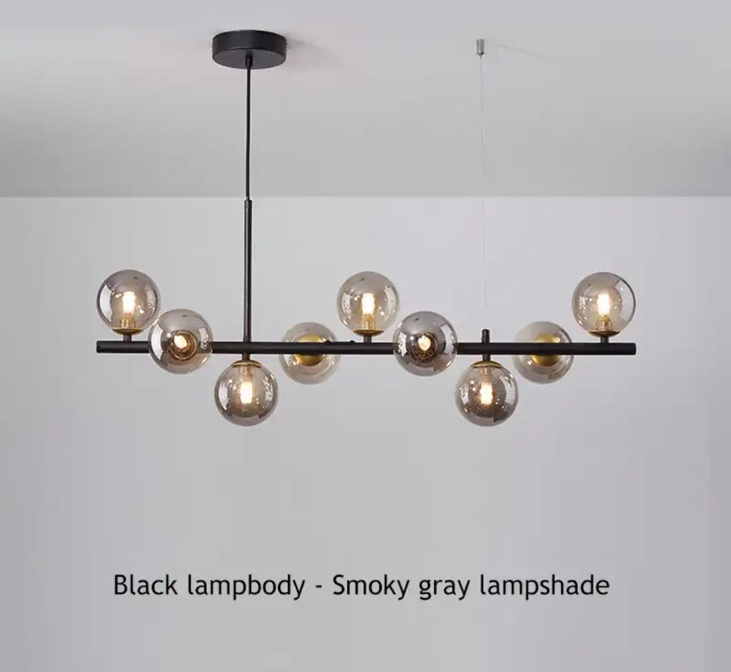 Astra Orb Nowoczesny LED Żyrandol Szklana I Żelazna Elegancja