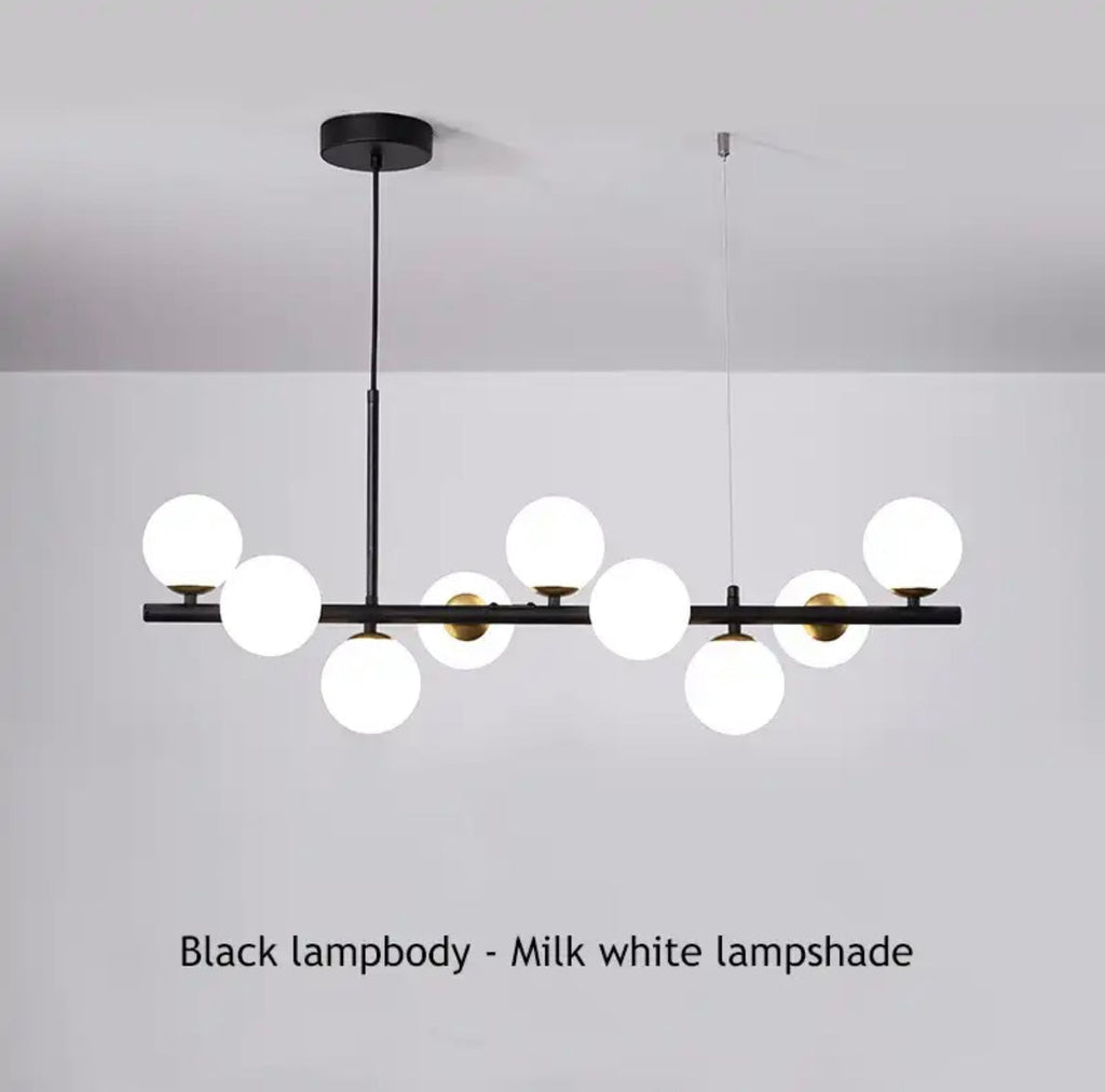 Astra Orb Nowoczesny LED Żyrandol Szklana I Żelazna Elegancja
