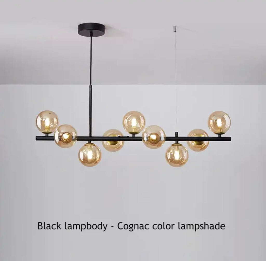 Astra Orb Nowoczesny LED Żyrandol Szklana I Żelazna Elegancja