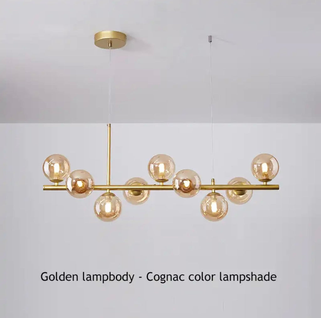 Astra Orb Nowoczesny LED Żyrandol Szklana I Żelazna Elegancja