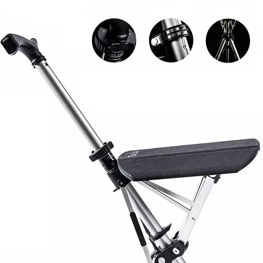 2-In-1 Folding Cane Chair With Built-In Seat And Lightweight Aluminum Walking Stick | Fervei