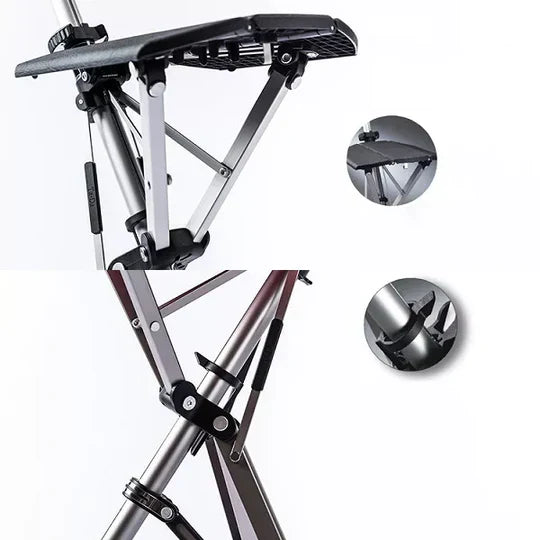 2-In-1 Folding Cane Chair With Built-In Seat And Lightweight Aluminum Walking Stick | Fervei