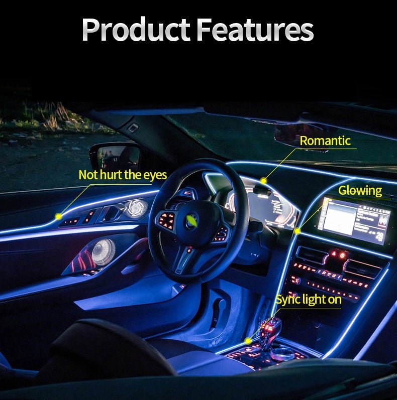 NovaGlide Decorative LED Light Strip For Car Interiors