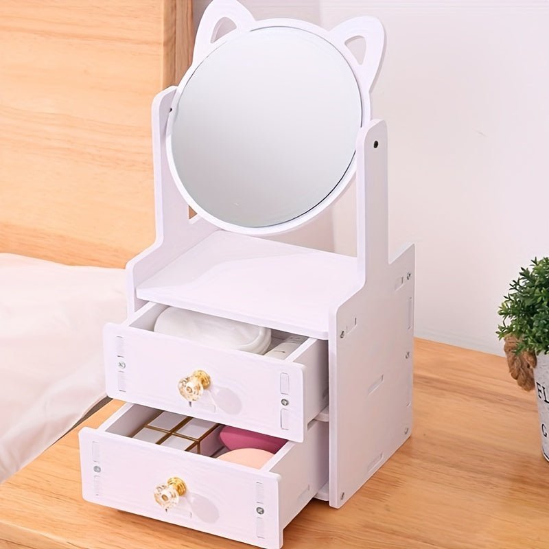 GlamNest kosmetické zrcátko s vestavěným úložným systémem