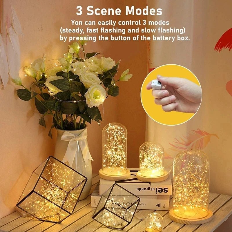 LumaGlow Warm White Battery-Operated String Lights For Home And Garden