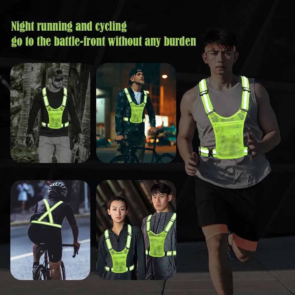 AuroraRun Reflective Running And Cycling Safety Vest With Pocket For Phone And Wallet