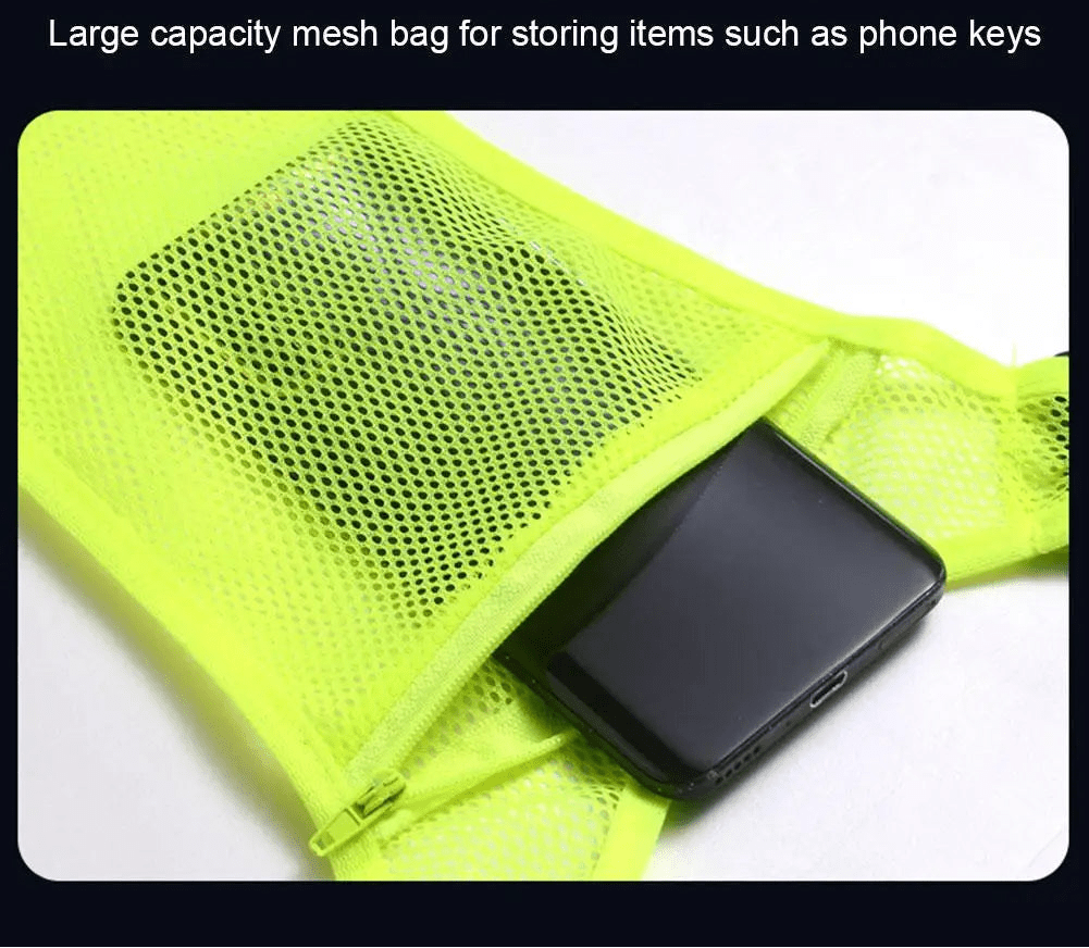AuroraRun Reflective Running And Cycling Safety Vest With Pocket For Phone And Wallet