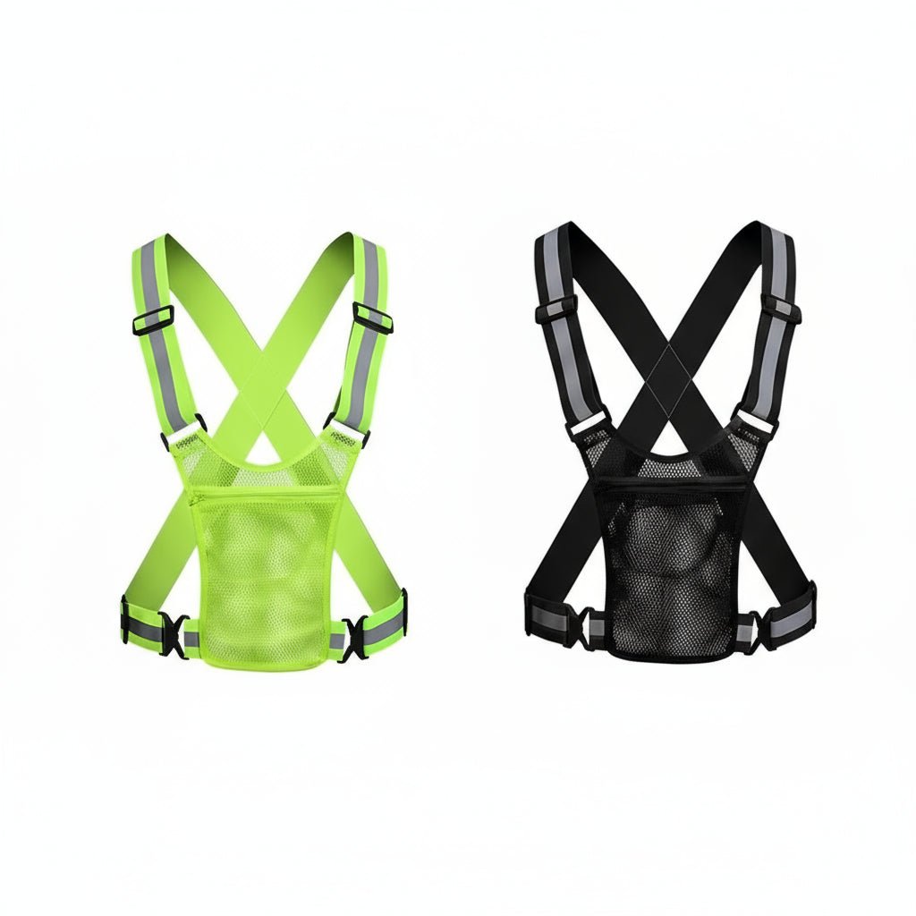 AuroraRun Reflective Running And Cycling Safety Vest With Pocket For Phone And Wallet