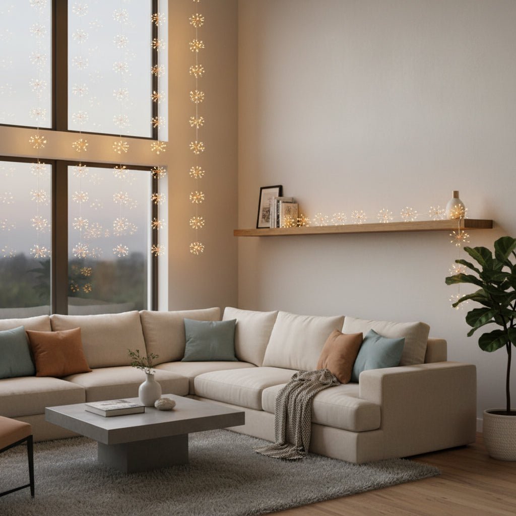 LumaNova Copper Starburst Light Chain For Warm Indoor Decoration
