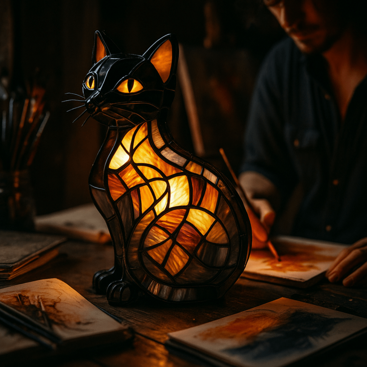 NovaPurr Playful LED Cat Night Light With Soft Ambient Glow