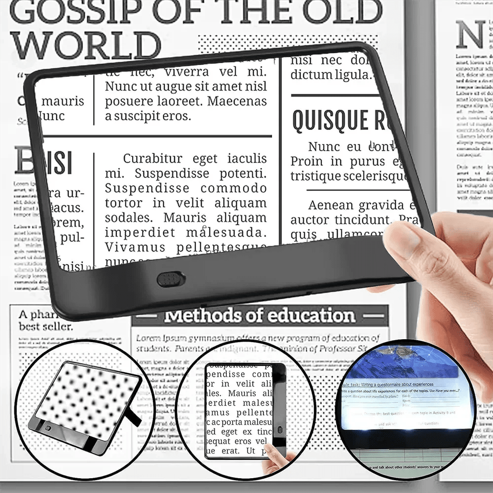 BrightView 3X LED Page Magnifier For Full Page Reading