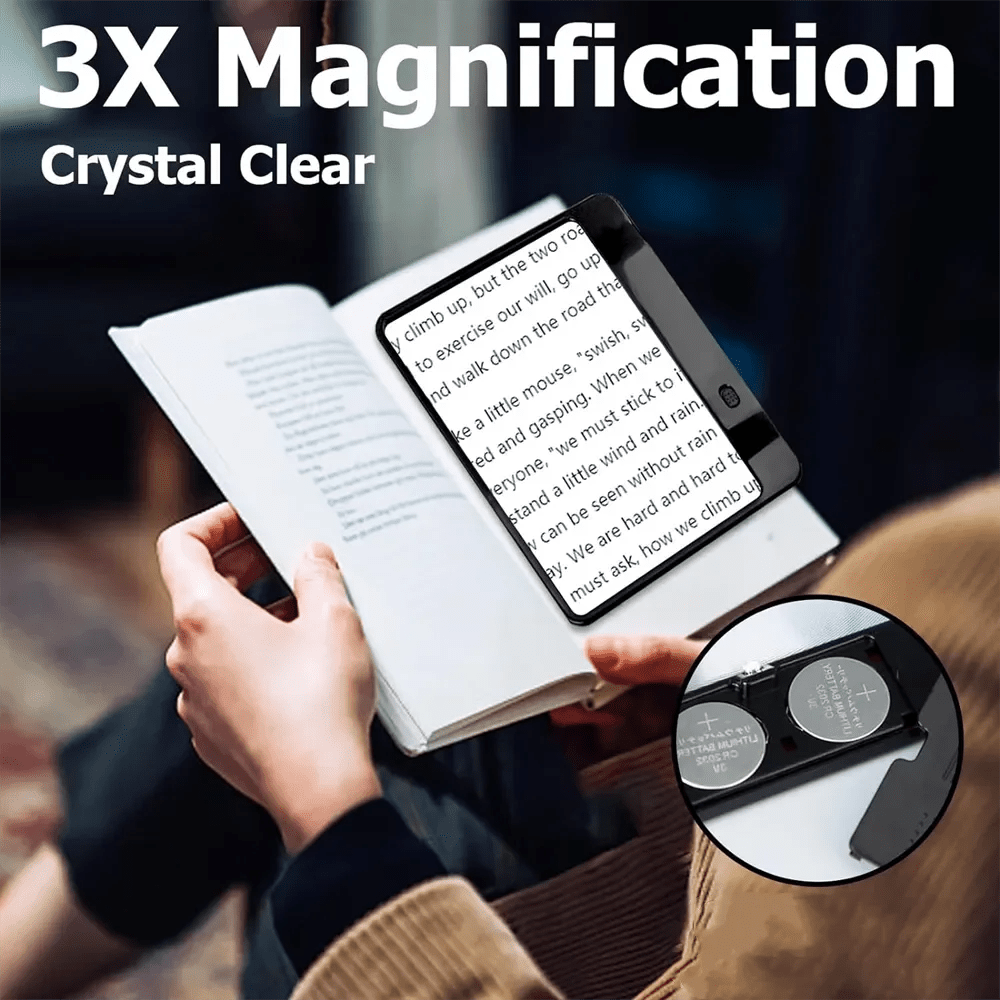 BrightView 3X LED Page Magnifier For Full Page Reading
