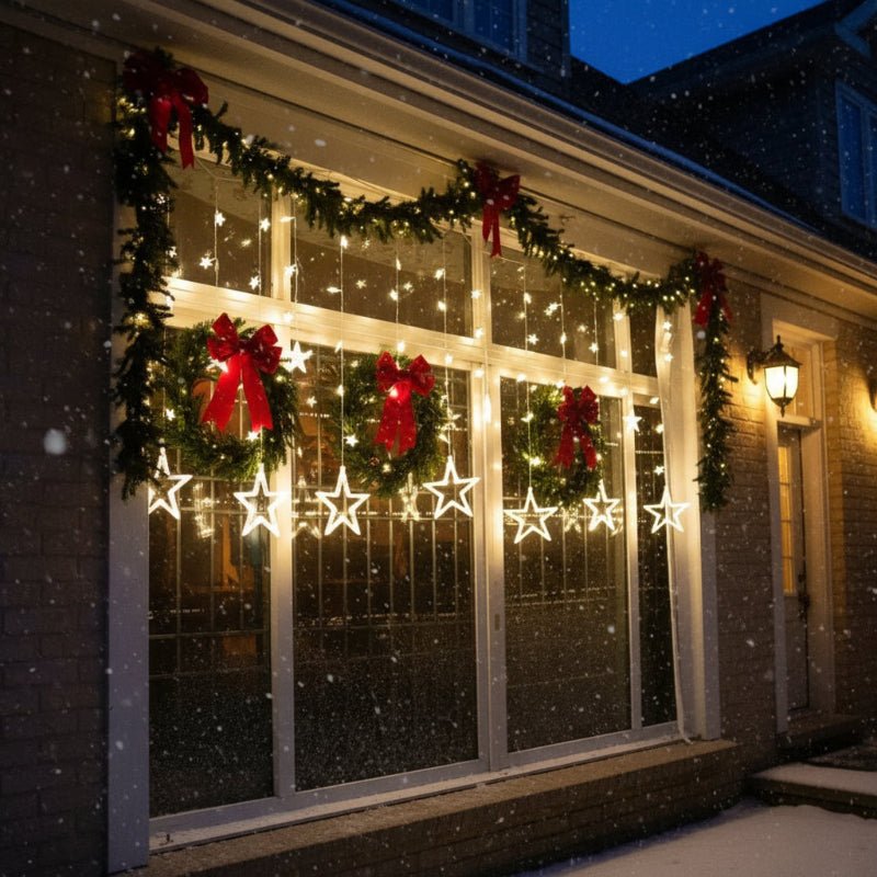 StellarGlow LED Star Light Chain For Cozy Christmas Evenings