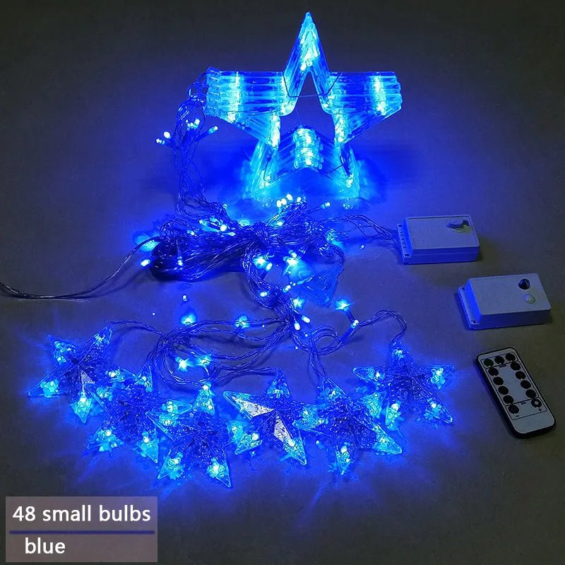 StellarGlow LED Star Light Chain For Cozy Christmas Evenings