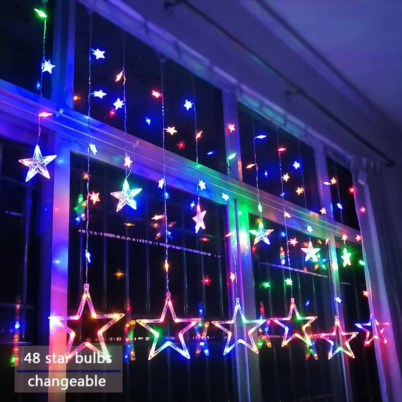 StellarGlow LED Star Light Chain For Cozy Christmas Evenings