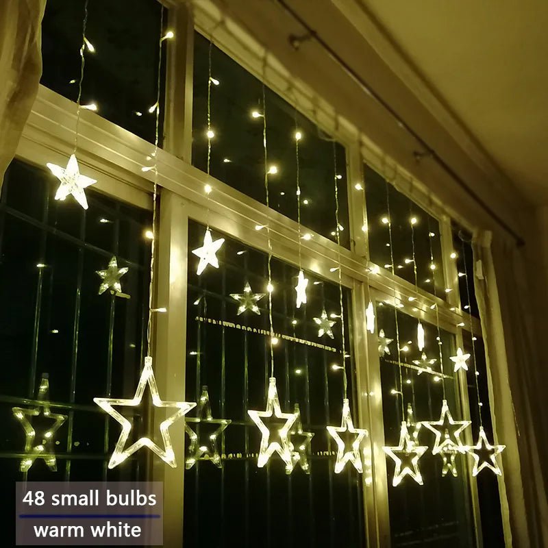 StellarGlow LED Star Light Chain For Cozy Christmas Evenings