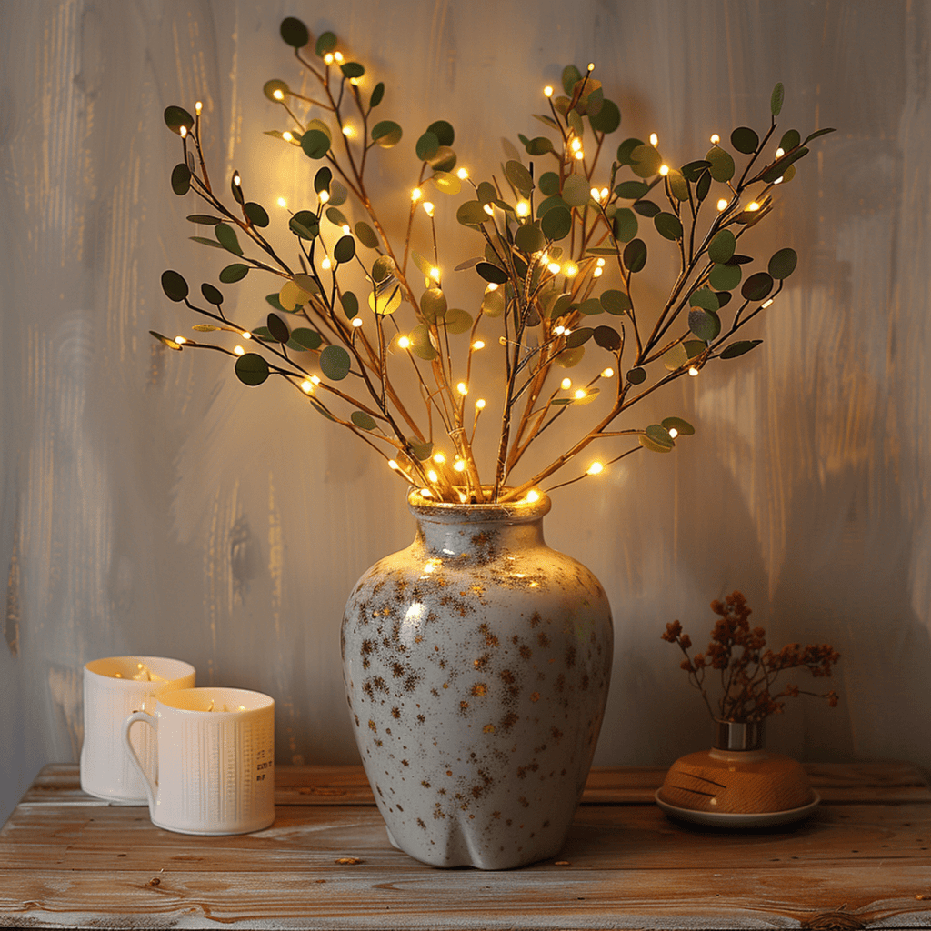 LeafGlow Flexible LED-Zweiglampe mit warmem Lichtton