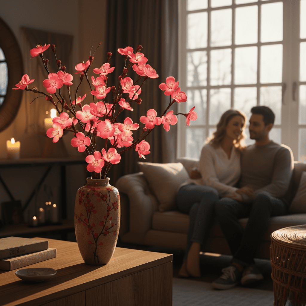LeafGlow Flexible LED-Zweiglampe mit warmem Lichtton