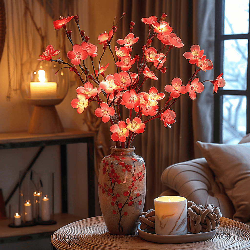 LeafGlow Flexible LED-Zweiglampe mit warmem Lichtton