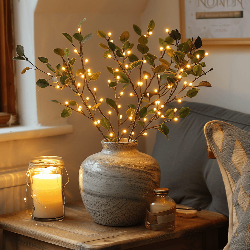 LeafGlow Flexible LED-Zweiglampe mit warmem Lichtton