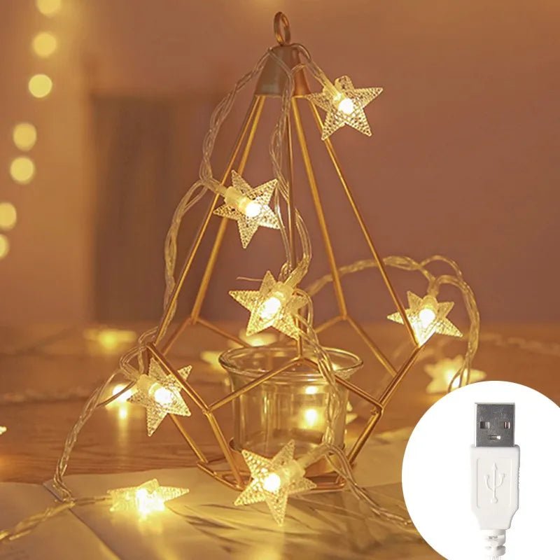 LumaFlare LED řetězová světla s teplým světlem a barevným třpytem