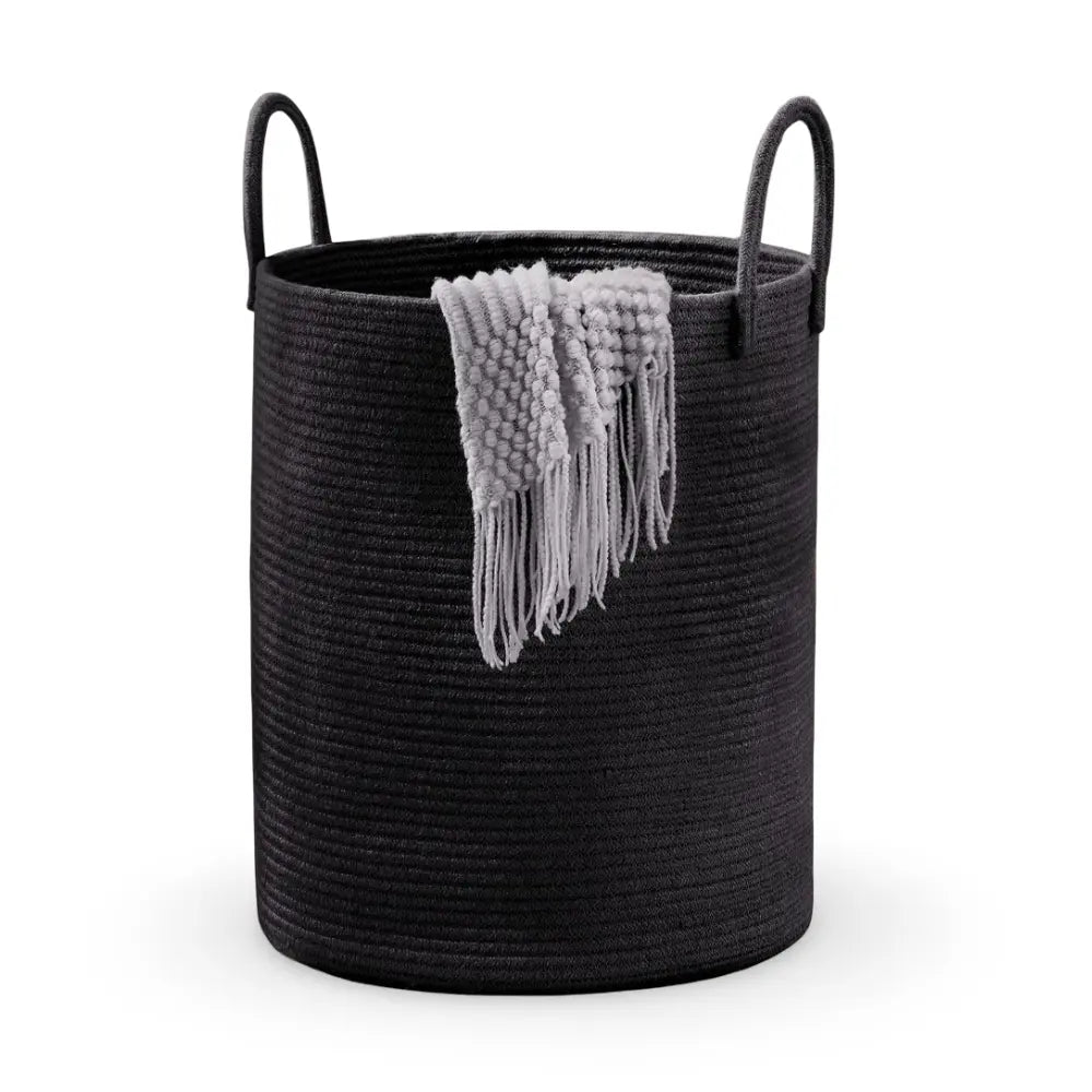58L Foldable Laundry Basket Crafted From Cotton With Sturdy Handles