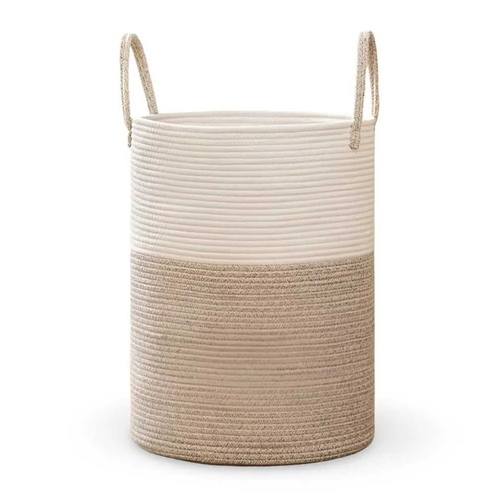 58L Foldable Laundry Basket Crafted From Cotton With Sturdy Handles