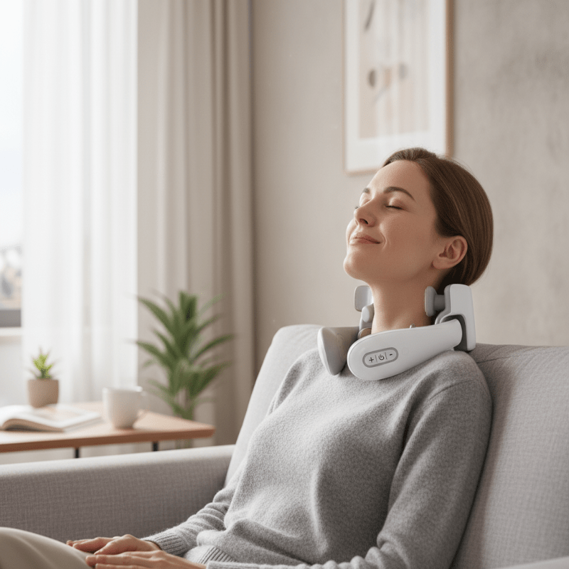 NeckZen Intelligentes Vibrations- und Wärme-Nacken-Gerät für tiefe Entspannung