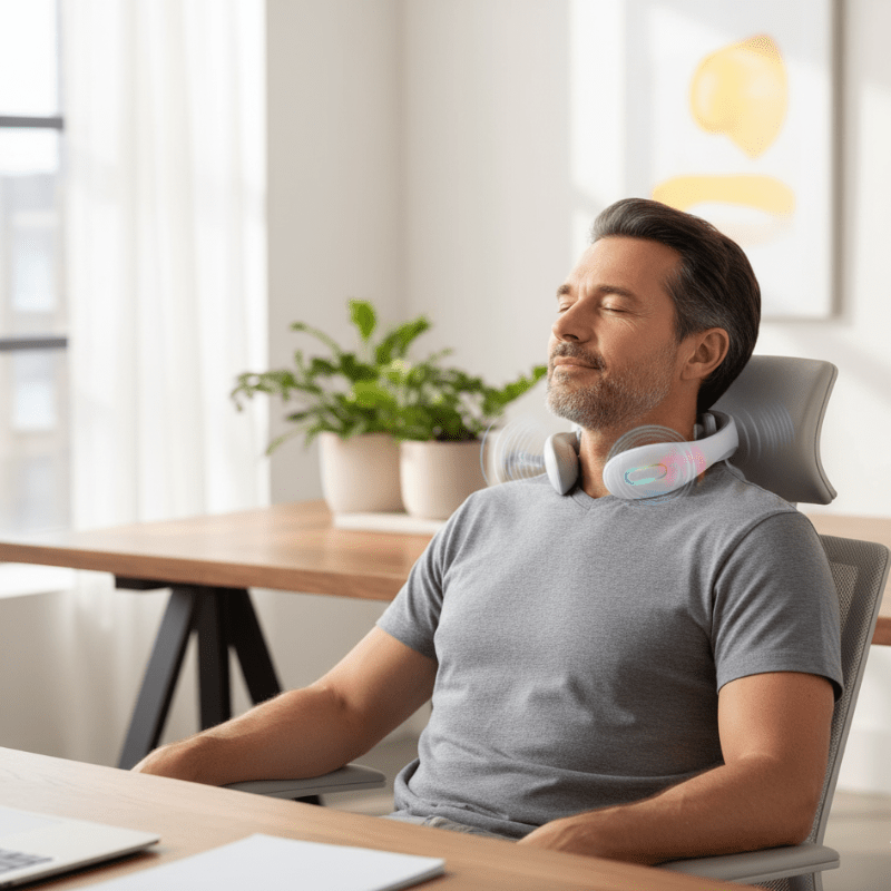 NeckZen Intelligentes Vibrations- und Wärme-Nacken-Gerät für tiefe Entspannung