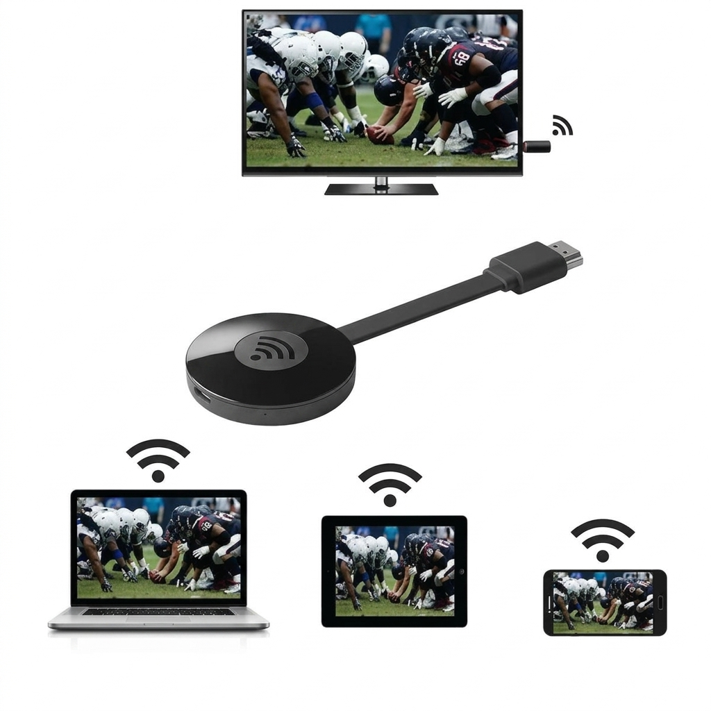 Bezprzewodowy adapter HDMI 1080P do lustrzanego odbicia obrazu ze smartfona lub tabletu na telewizor