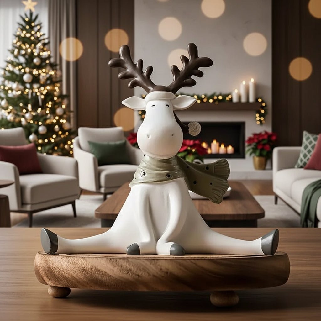 Reindeer Charm: Hand-Painted Figure With Scarf (14 cm)