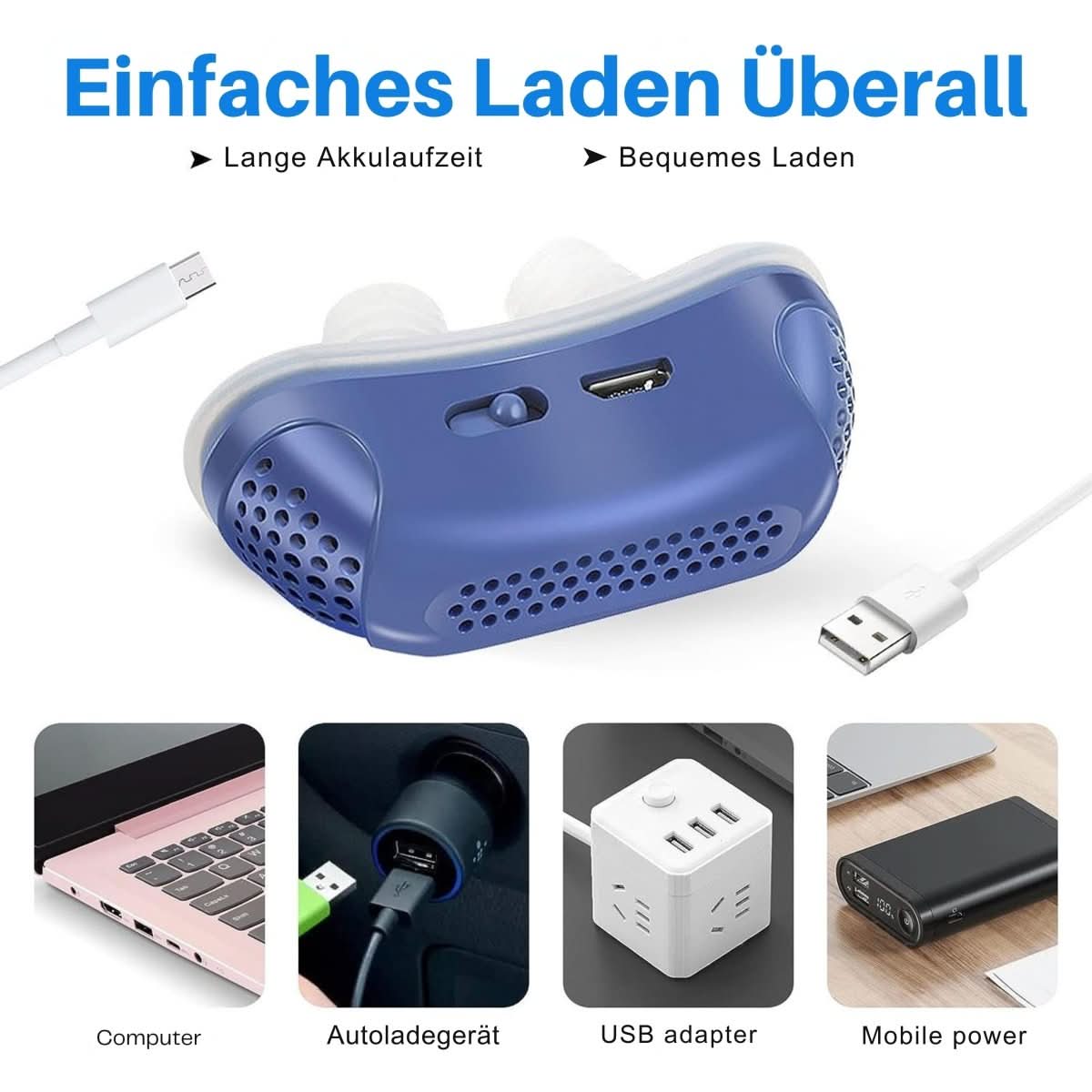 Dispositivo Mini CPAP LuminaSleep para Ronco e Apneia do Sono