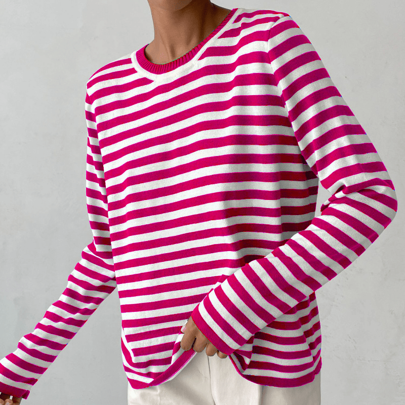 LumaStripe Striped Long-Sleeve Shirt for Women Made of Soft Material