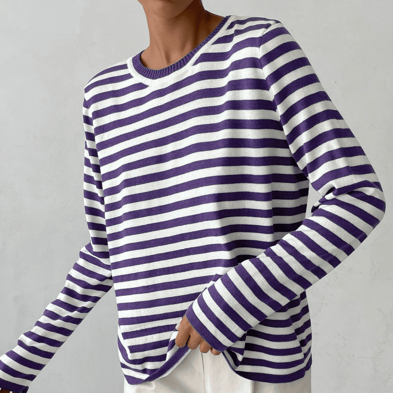 LumaStripe Striped Long-Sleeve Shirt for Women Made of Soft Material