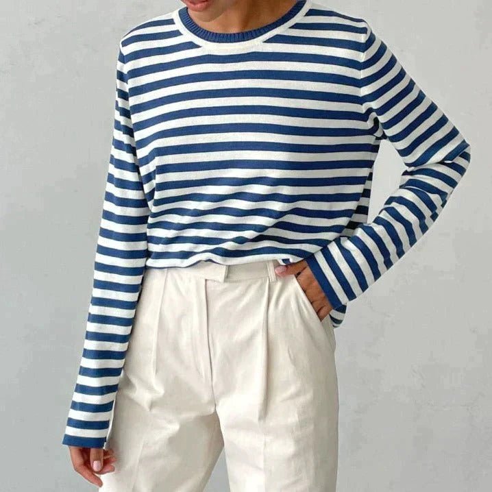 LumaStripe Striped Long-Sleeve Shirt for Women Made of Soft Material