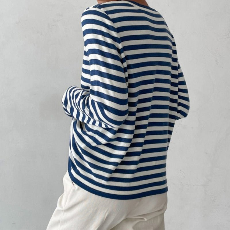LumaStripe Striped Long-Sleeve Shirt for Women Made of Soft Material