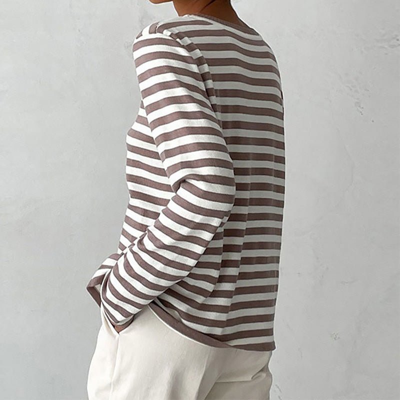 LumaStripe Striped Long-Sleeve Shirt for Women Made of Soft Material