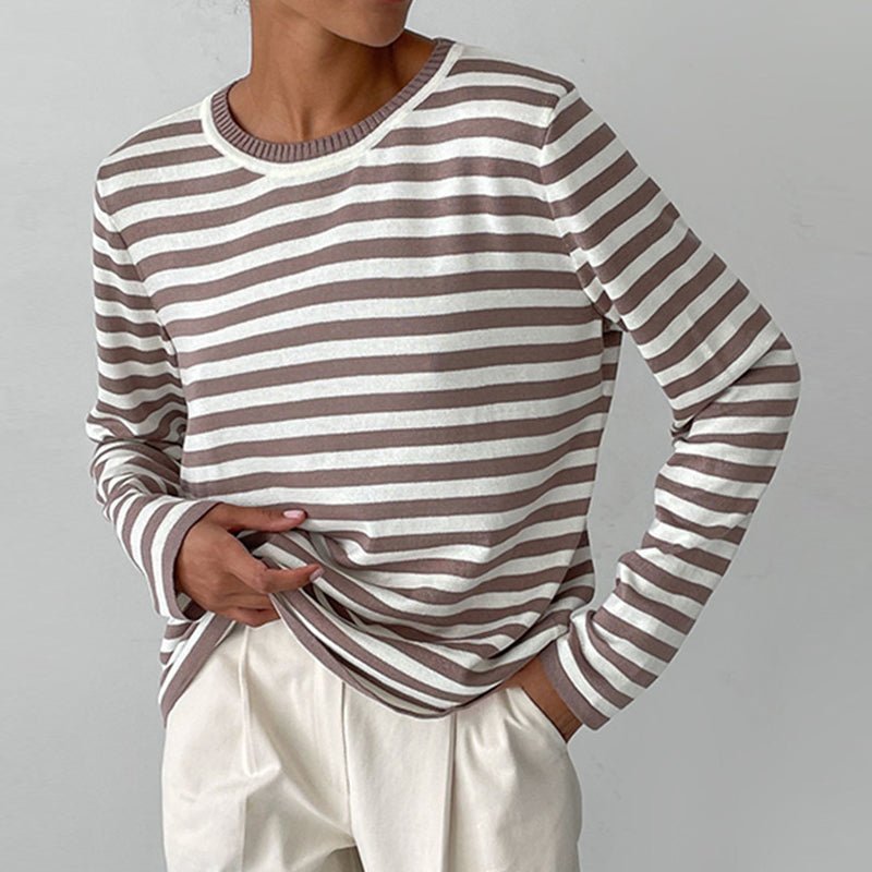 LumaStripe Striped Long-Sleeve Shirt for Women Made of Soft Material