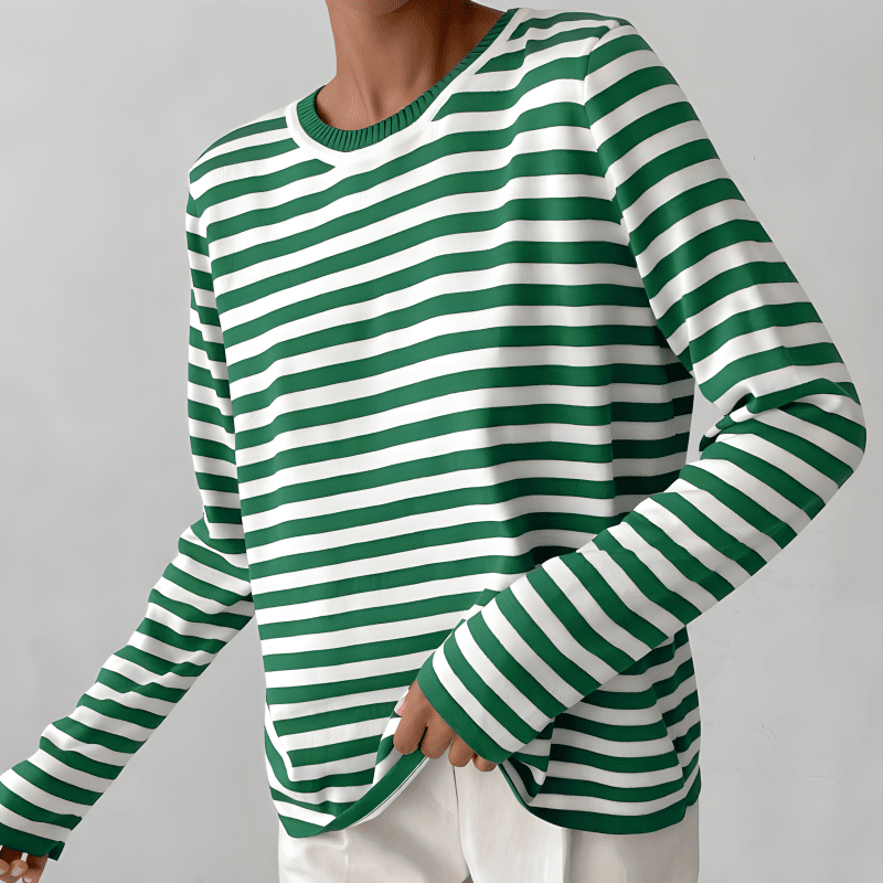 LumaStripe Striped Long-Sleeve Shirt for Women Made of Soft Material