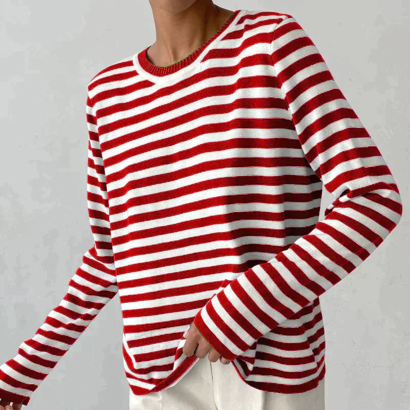 LumaStripe Striped Long-Sleeve Shirt for Women Made of Soft Material
