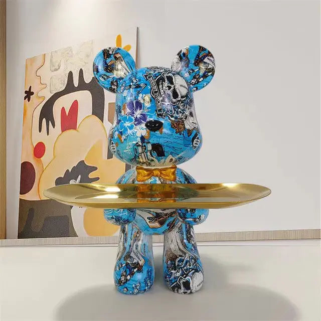 StreetPaws Graffiti Bear Sculpture Decor For Modern Home Or Desk