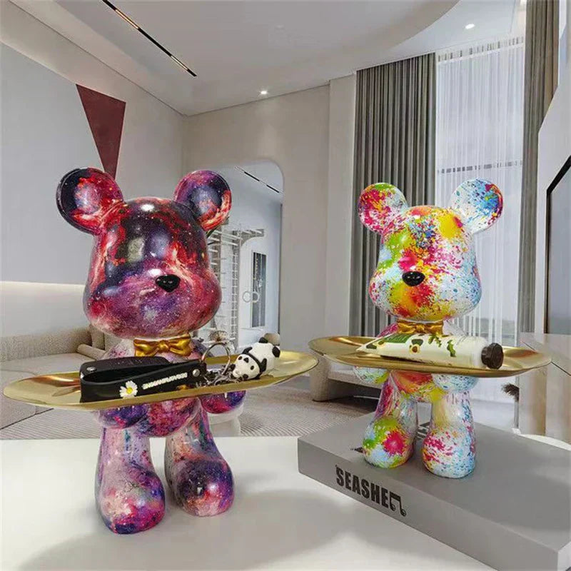 StreetPaws Graffiti Bear Sculpture Decor For Modern Home Or Desk