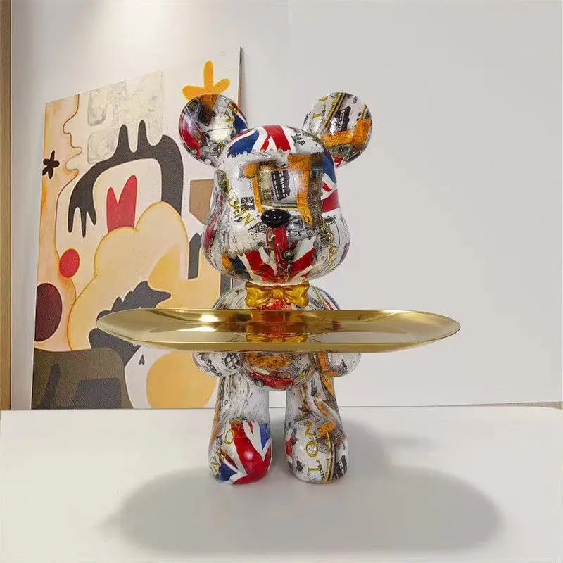 StreetPaws Graffiti Bear Sculpture Decor For Modern Home Or Desk
