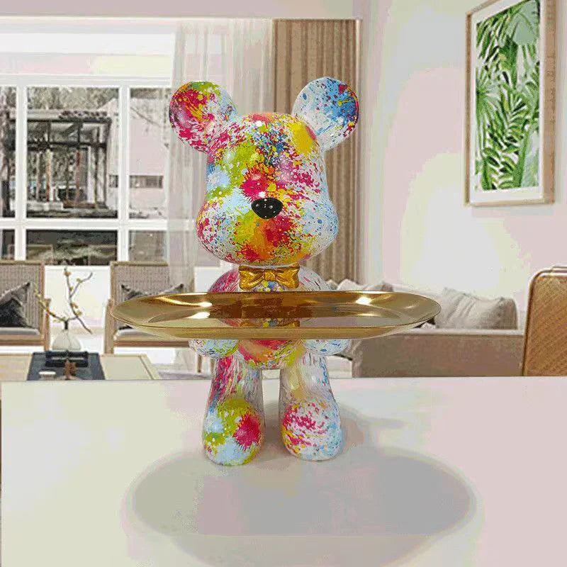 StreetPaws Graffiti Bear Sculpture Decor For Modern Home Or Desk