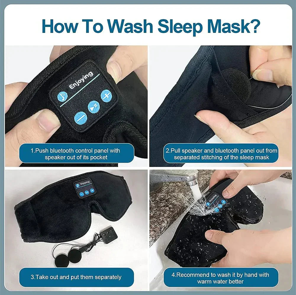 SomnoEase Maschera per Dormire Bluetooth con Musica e Design 3D Confortevole